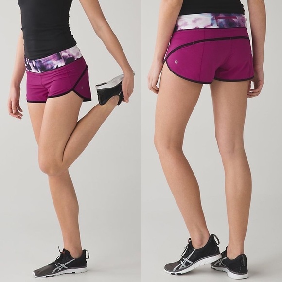 Lululemon RARE Speed Short Raspberry Blooming Pixie 4 - Picture 1 of 9